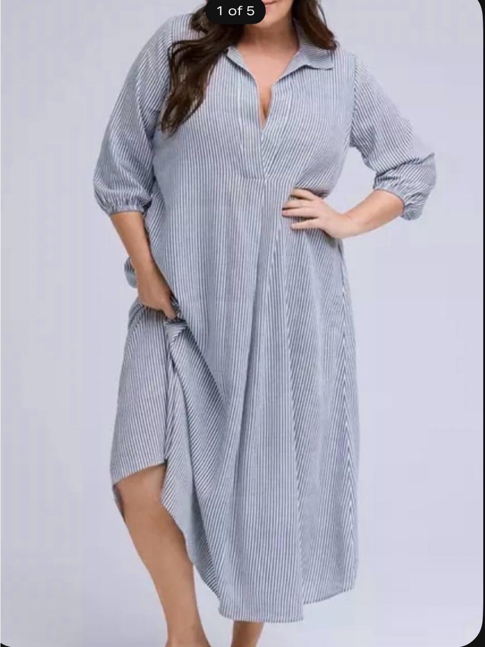 torrid Light Blue & White Striped Plus-Size Dress